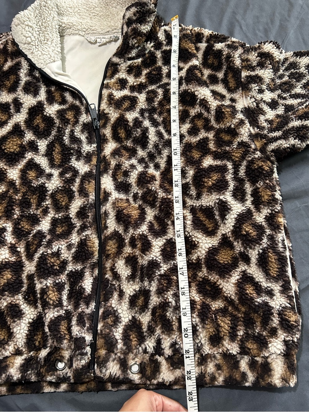Pink Rose Leopard Sherpa Jacket - Brown/Black/Cream
